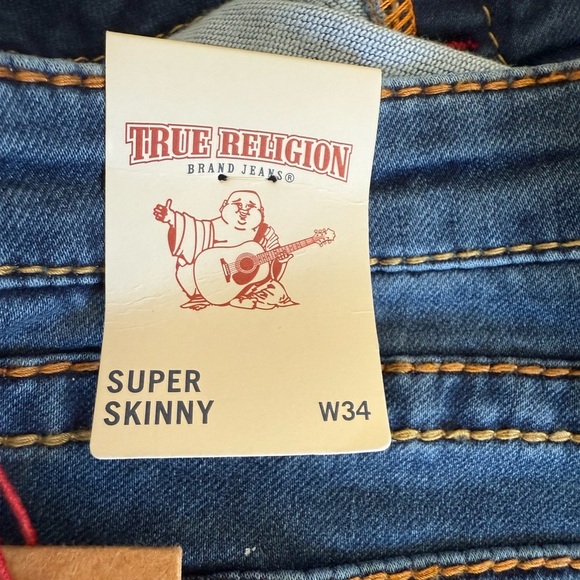 NWT True Religion Women's Blue Skinny Jeans size 34 - Picture 5 of 15
